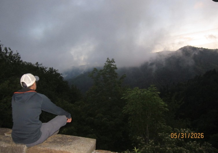Meditative moment at an overlook